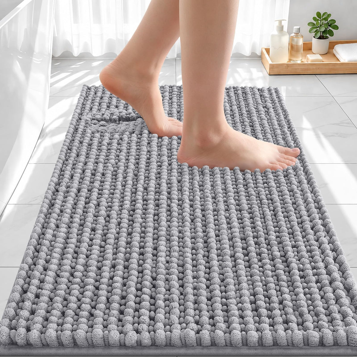 Smiry Thick Bathroom Rugs 30x20, Extra Soft Absorbent Chenille Bath Mat