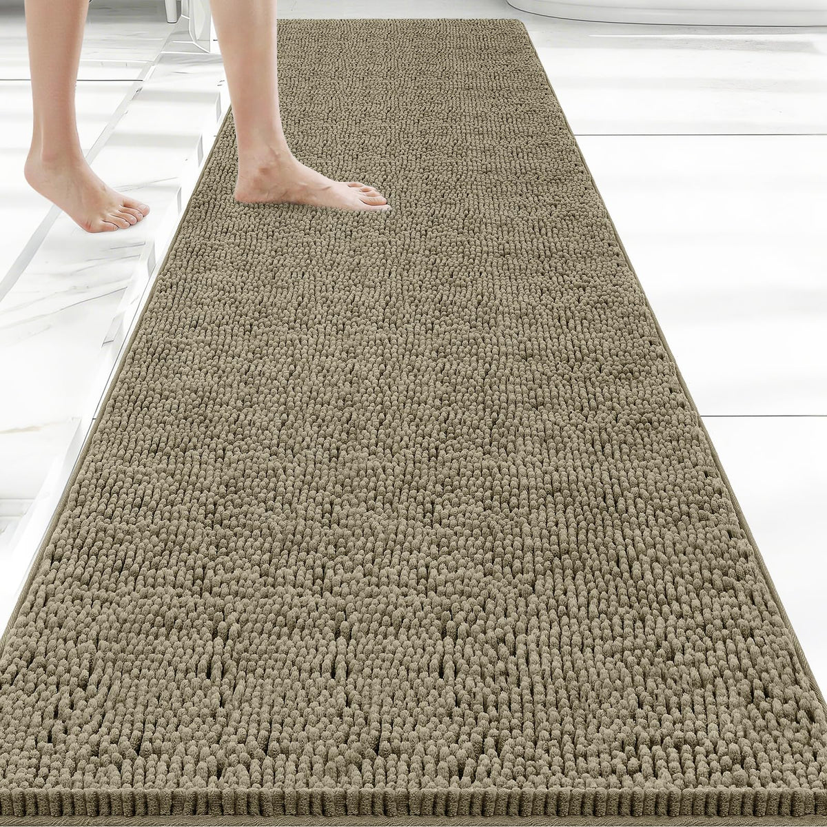 Bcoimo Small Bath Rug Mat,24x17 Extra Soft Chenille Lavender Bathroom Mats