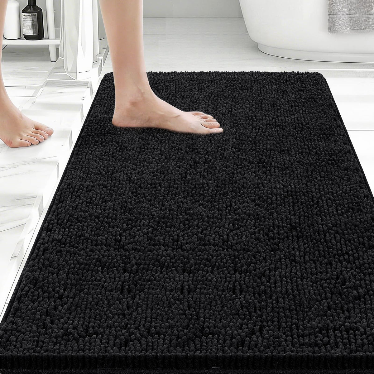 Bcoimo Small Bath Rug Mat,24x17 Extra Soft Chenille Lavender Bathroom Mats