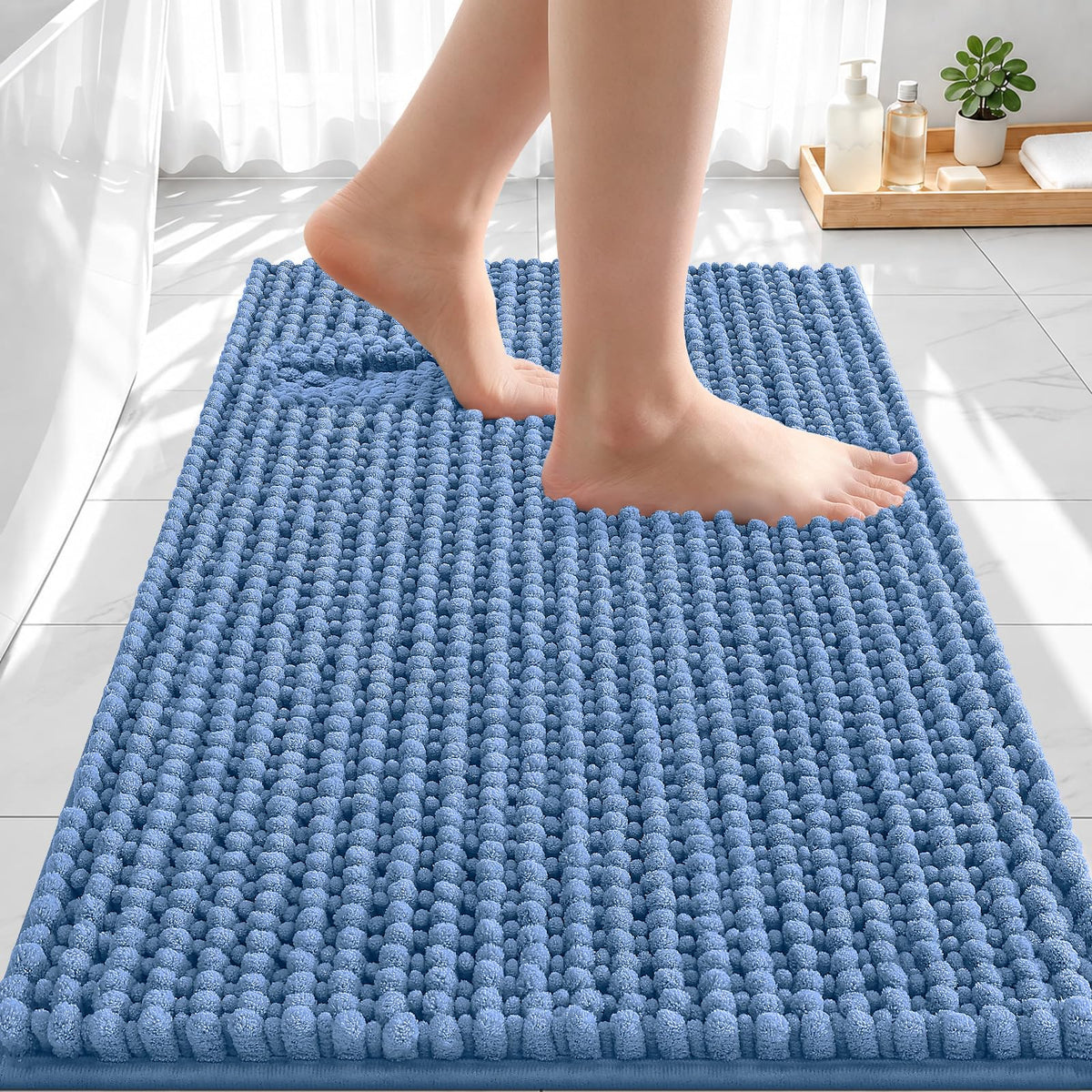 Smiry Thick Bathroom Rugs 30x20, Extra Soft Absorbent Chenille Bath Mat