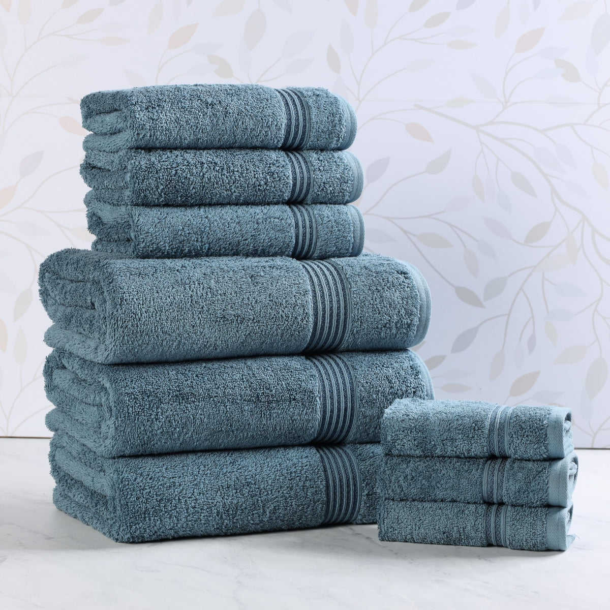 Superior Egyptian Cotton 6-Piece Towel Set, Bathroom Essentials, Towels For Bathroom, Apartment, Airbnb, Guest Bath, Face, Hand, Bath Towels, Washcloths, Absorbent, Fast Drying, Sage
