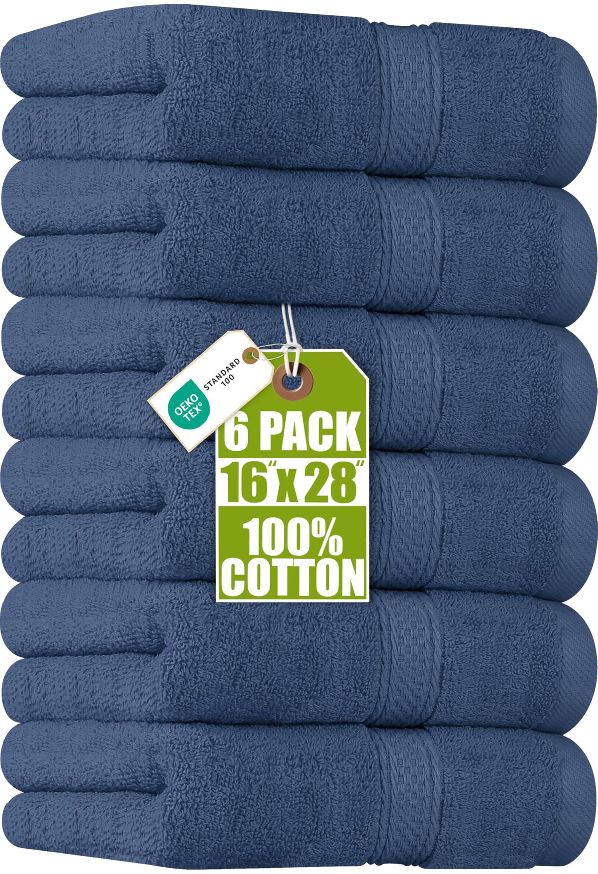 Utopia Towels 6 Pack Premium Hand Towels, 16x28 in, 600 GSM Cotton, White