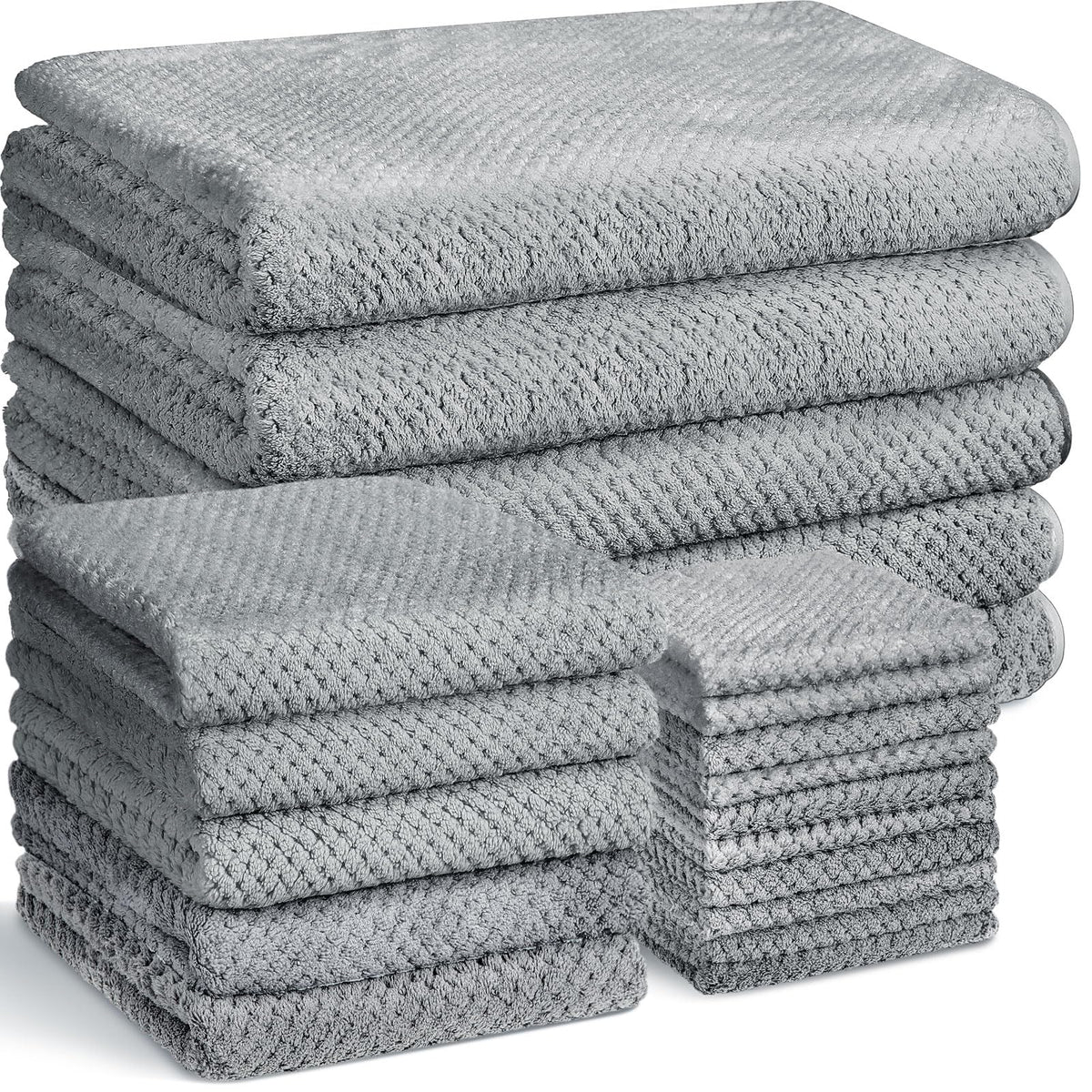 Mixweer 20 Pcs Bath Towel and Washcloths Set for Bathroom, Rich Color