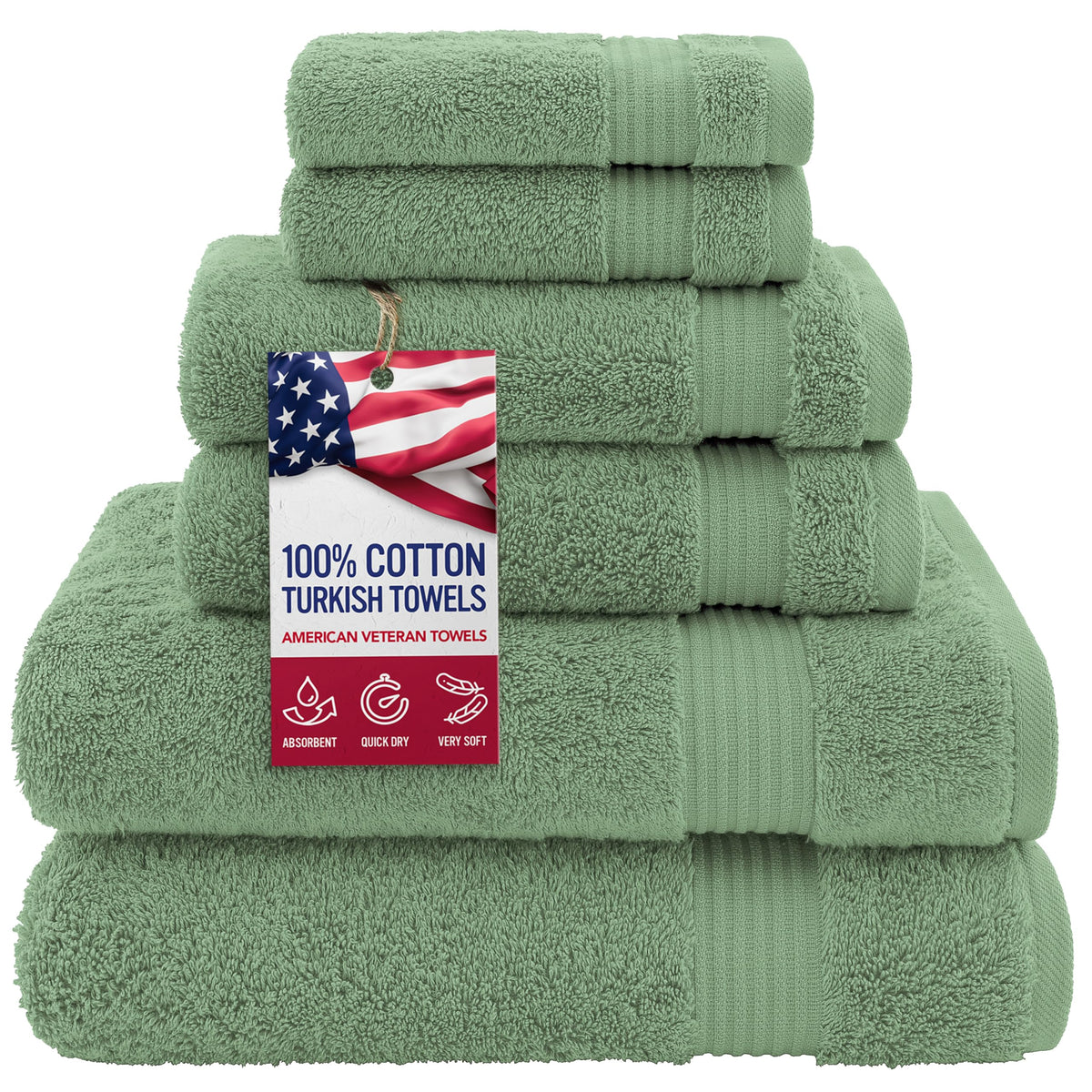 American Veteran Towel, Hand Towels for Bathroom Set of 4, 100% Cotton Turkish Hand Towel Sets, Soft Hand Face Towels, Navy Blue Hand Towels
