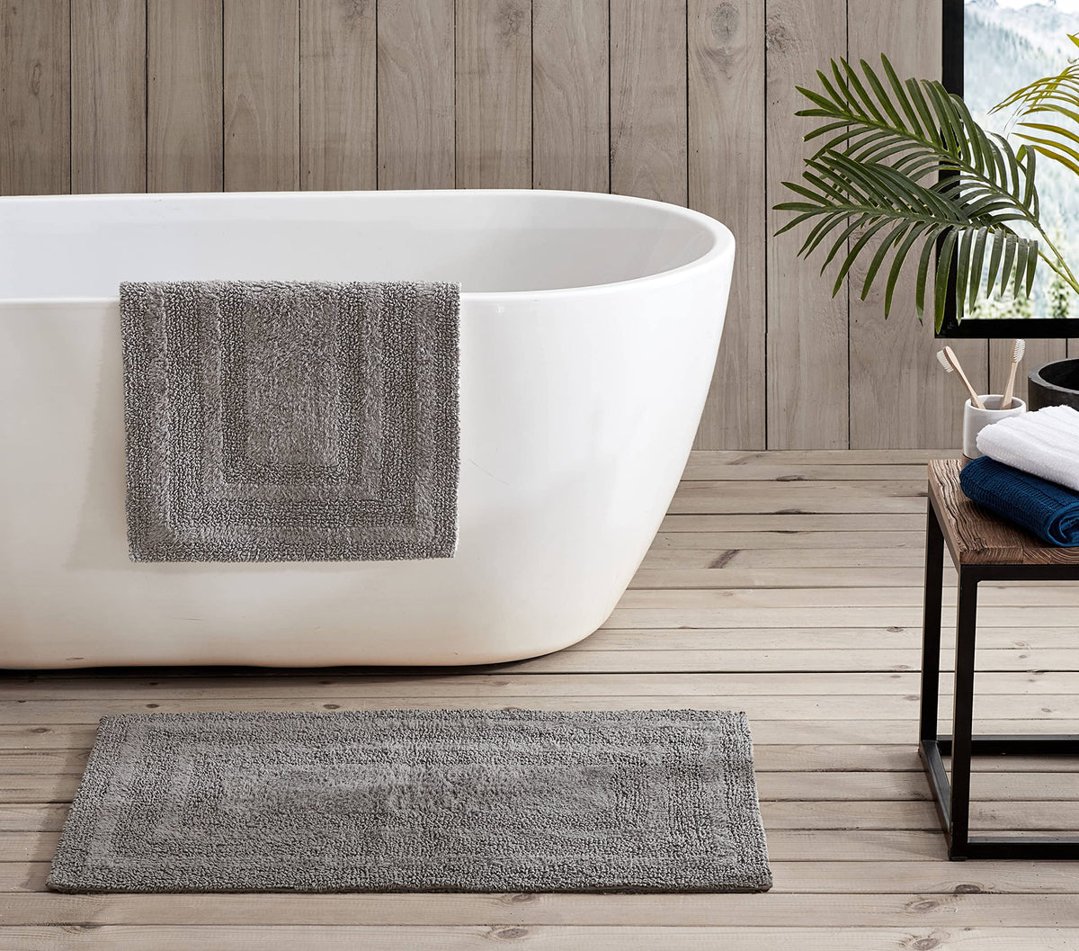 Eddie Bauer - 100% Cotton Bath Rugs, Absorbent Plush Bathroom Mats, 2 Pack