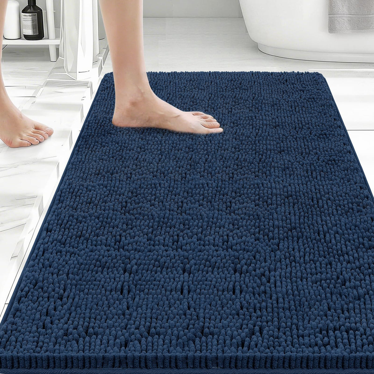 Bcoimo Small Bath Rug Mat,24x17 Extra Soft Chenille Lavender Bathroom Mats