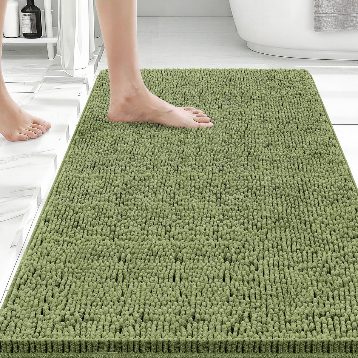 Bcoimo Small Bath Rug Mat,24x17 Extra Soft Chenille Lavender Bathroom Mats