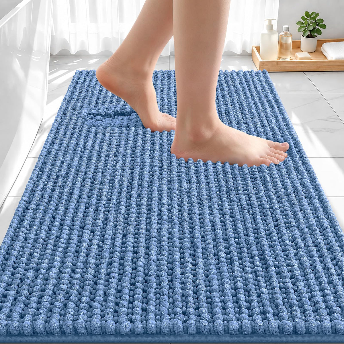 Smiry Thick Bathroom Rugs 30x20, Extra Soft Absorbent Chenille Bath Mat