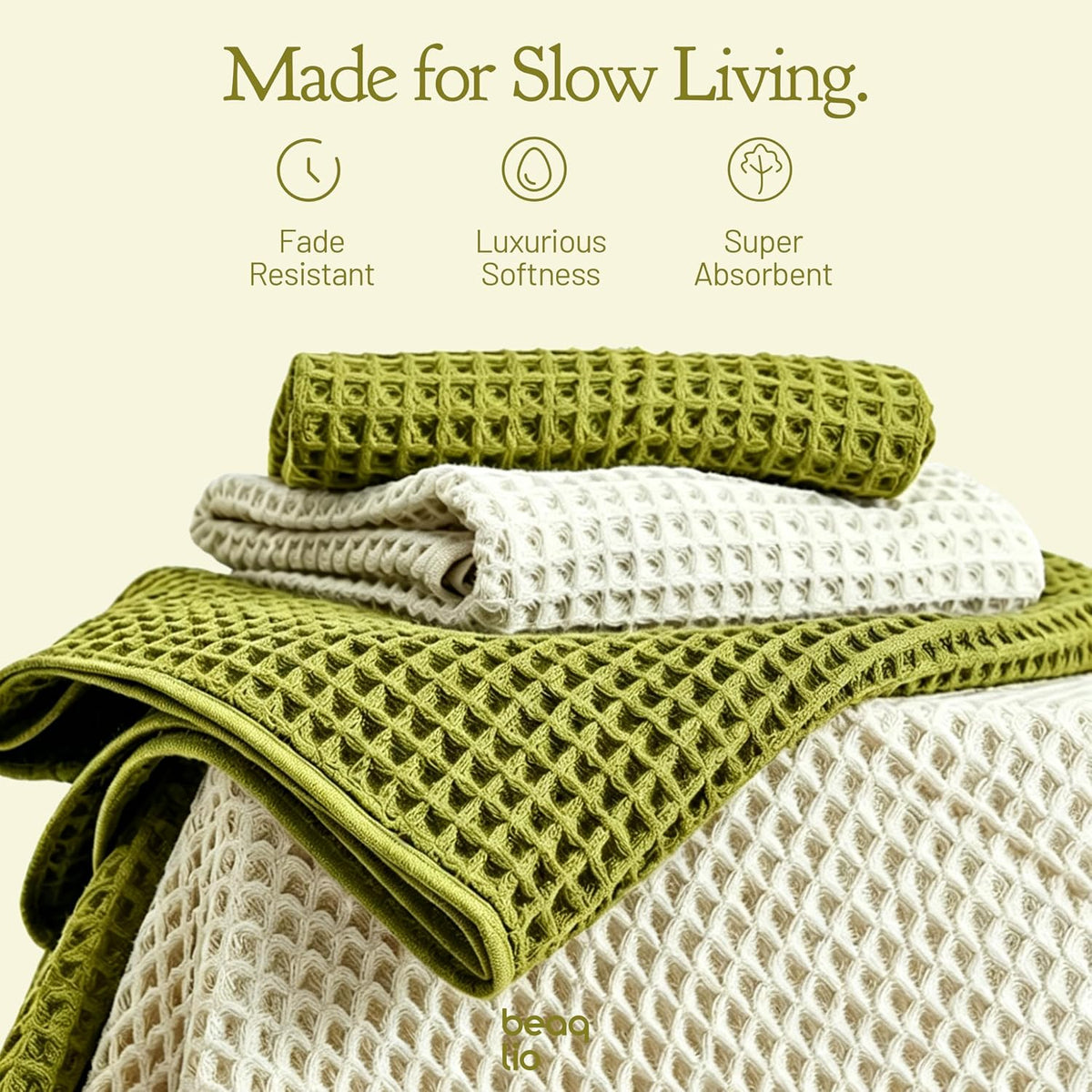 100% Cotton Waffle Towel Set, 4pcs Bath Towels for Bathroom 55*29''