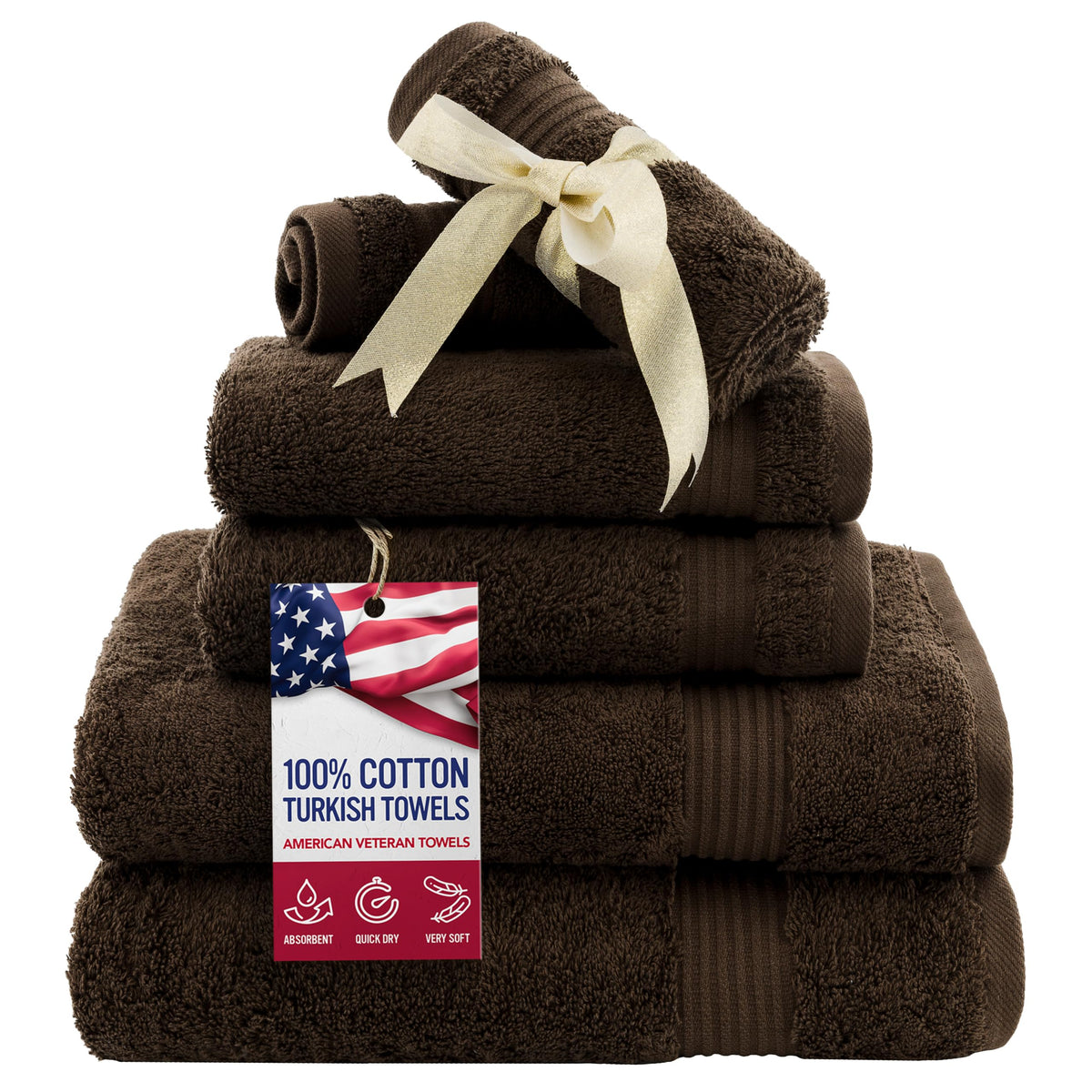 American Veteran Towel, Hand Towels for Bathroom Set of 4, 100% Cotton Turkish Hand Towel Sets, Soft Hand Face Towels, Navy Blue Hand Towels
