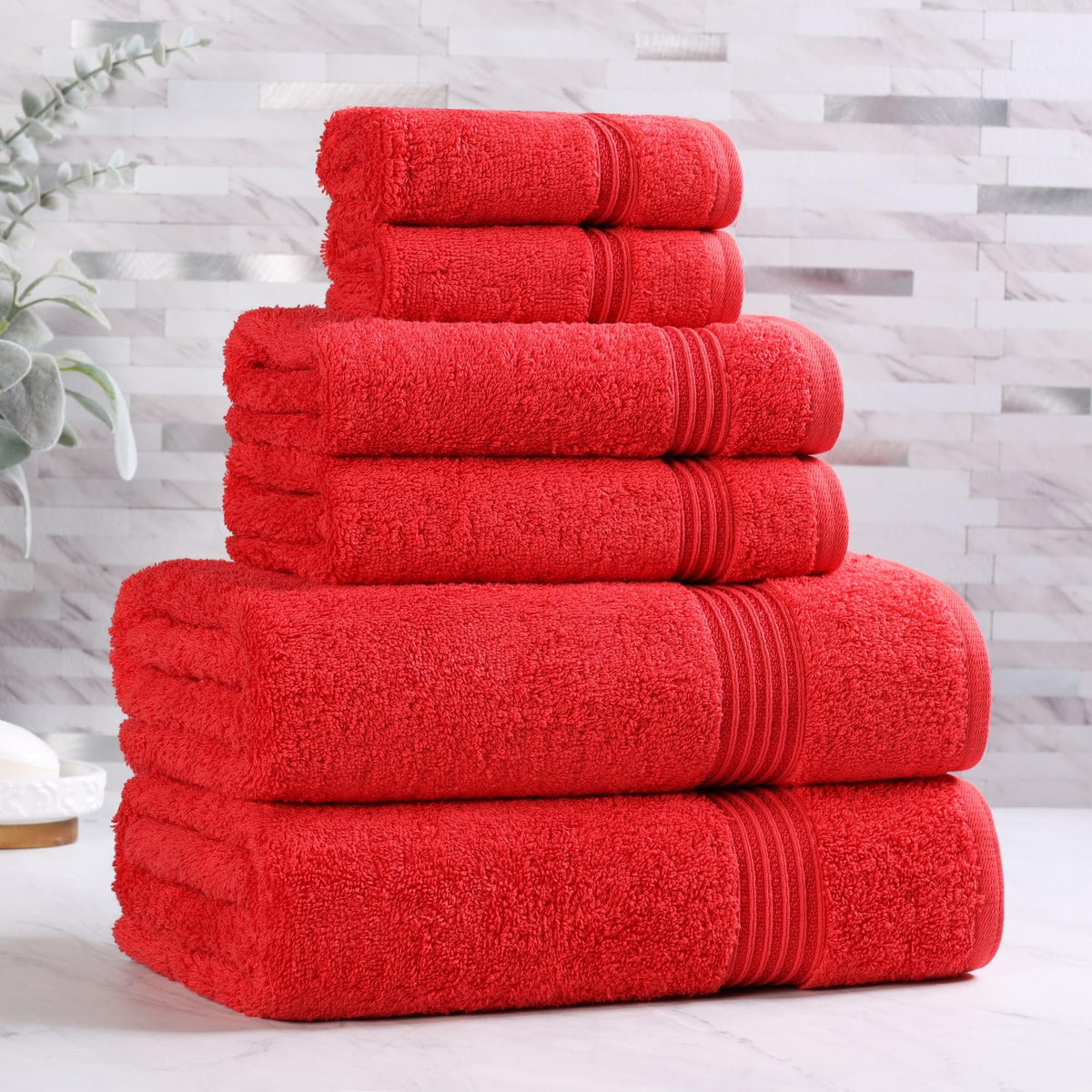 Superior Egyptian Cotton 6-Piece Towel Set, Bathroom Essentials, Towels For Bathroom, Apartment, Airbnb, Guest Bath, Face, Hand, Bath Towels, Washcloths, Absorbent, Fast Drying, Sage