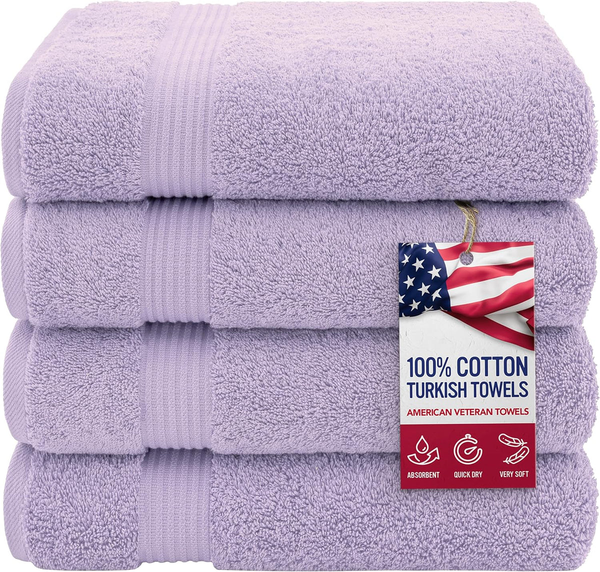 American Veteran Towel, Hand Towels for Bathroom Set of 4, 100% Cotton Turkish Hand Towel Sets, Soft Hand Face Towels, Navy Blue Hand Towels