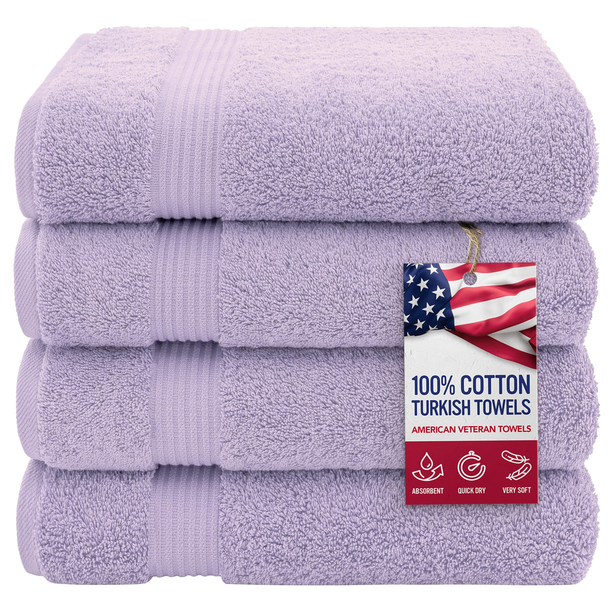 American Veteran Towel, Hand Towels for Bathroom Set of 4, 100% Cotton Turkish Hand Towel Sets, Soft Hand Face Towels, Navy Blue Hand Towels