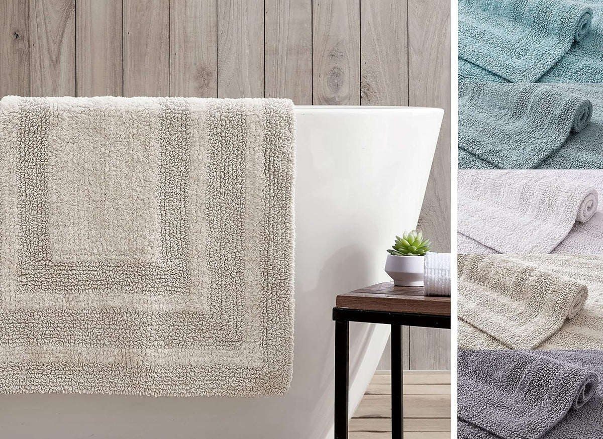 Eddie Bauer - 100% Cotton Bath Rugs, Absorbent Plush Bathroom Mats, 2 Pack