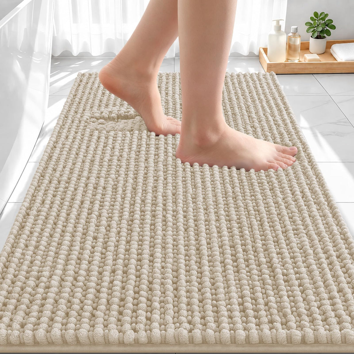 Smiry Thick Bathroom Rugs 30x20, Extra Soft Absorbent Chenille Bath Mat