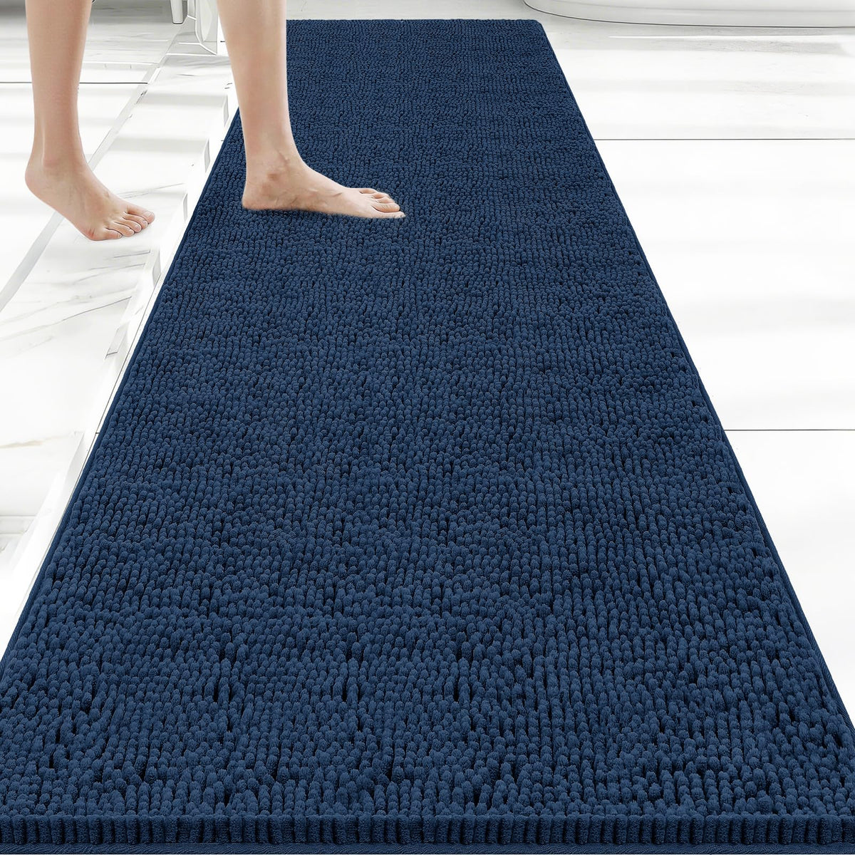 Bcoimo Small Bath Rug Mat,24x17 Extra Soft Chenille Lavender Bathroom Mats