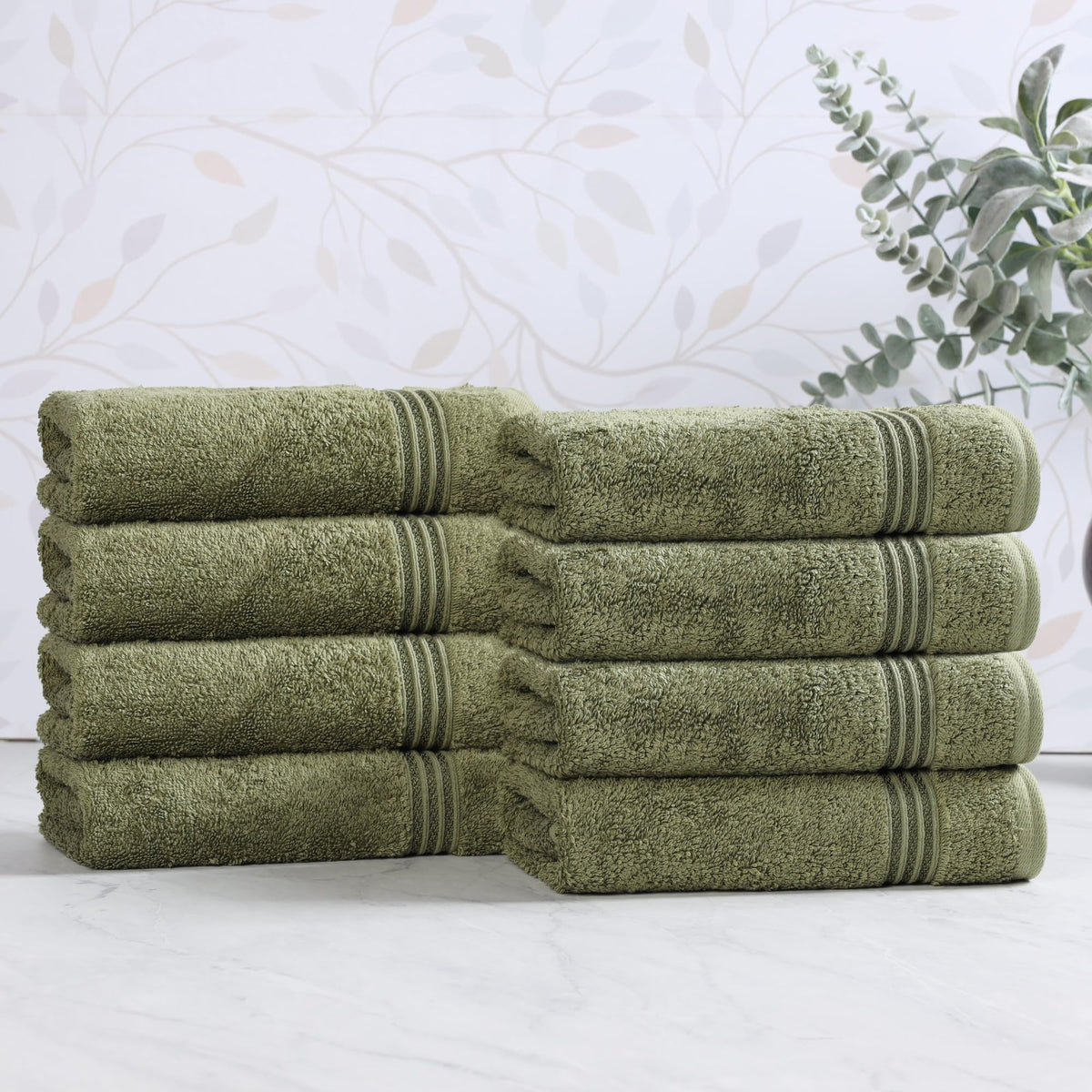 Superior Egyptian Cotton 6-Piece Towel Set, Bathroom Essentials, Towels For Bathroom, Apartment, Airbnb, Guest Bath, Face, Hand, Bath Towels, Washcloths, Absorbent, Fast Drying, Sage