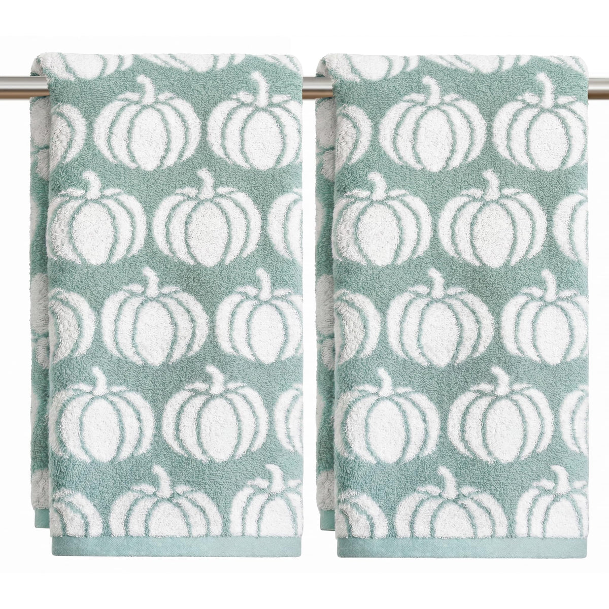 Artoid Mode 2 Pcs Beige Caramel Pumpkin Fall Hand Towels for Bathroom