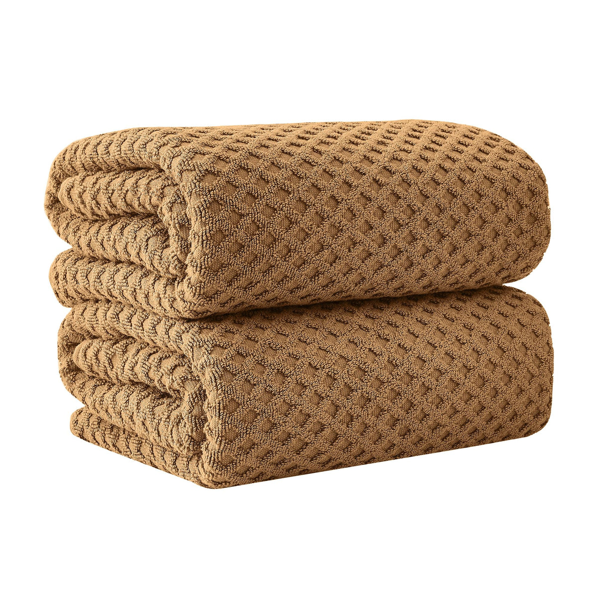Great Bay Home Bath Towels - 100% Cotton 6 Piece Towel Set - Diamond Waffle Weave - Absorbent, Durable, Quick-Dry Towels for Bathroom (Marigold)