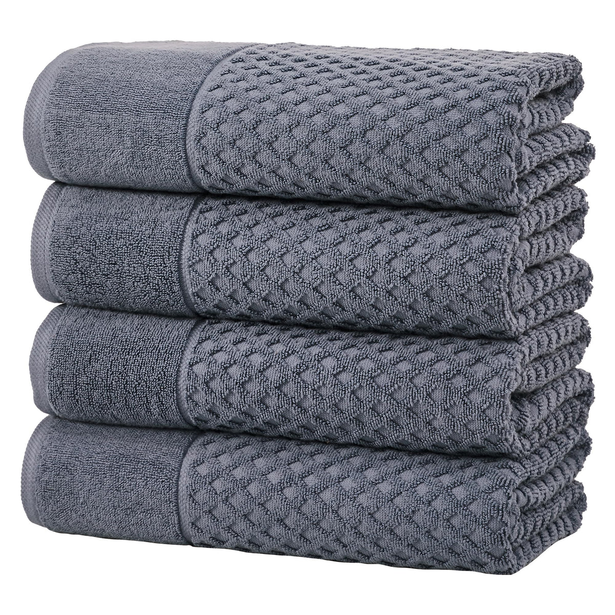 Great Bay Home Bath Towels - 100% Cotton 6 Piece Towel Set - Diamond Waffle Weave - Absorbent, Durable, Quick-Dry Towels for Bathroom (Marigold)