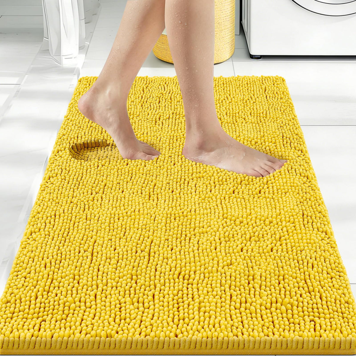 Bcoimo Small Bath Rug Mat,24x17 Extra Soft Chenille Lavender Bathroom Mats