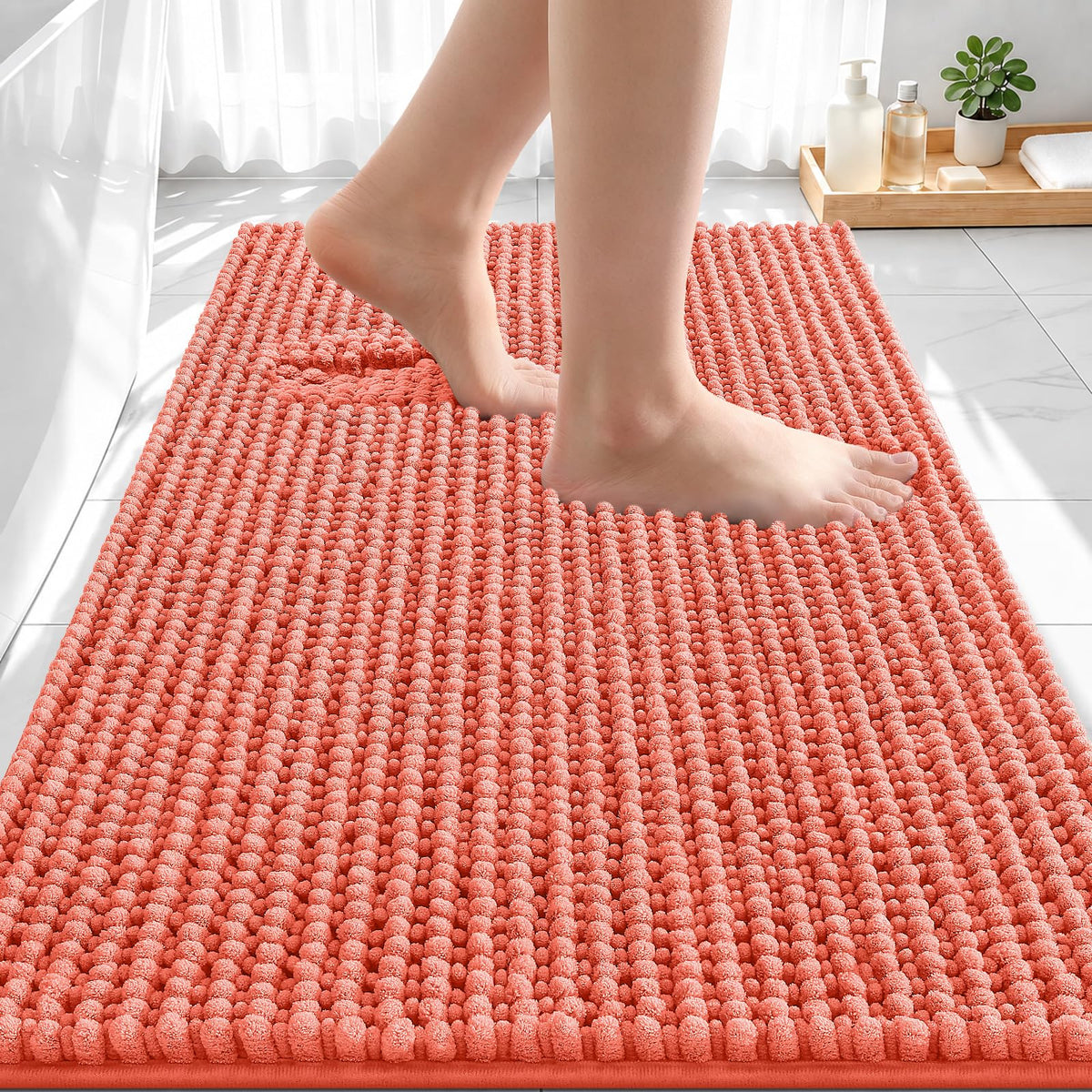 Smiry Thick Bathroom Rugs 30x20, Extra Soft Absorbent Chenille Bath Mat
