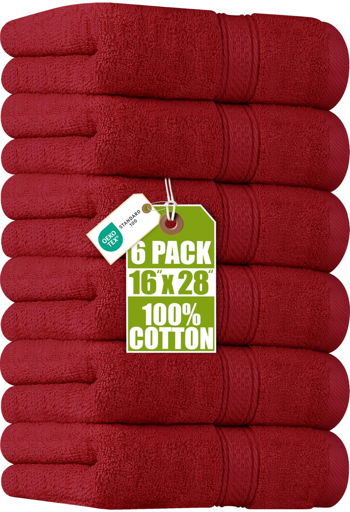 Utopia Towels 6 Pack Premium Hand Towels, 16x28 in, 600 GSM Cotton, White