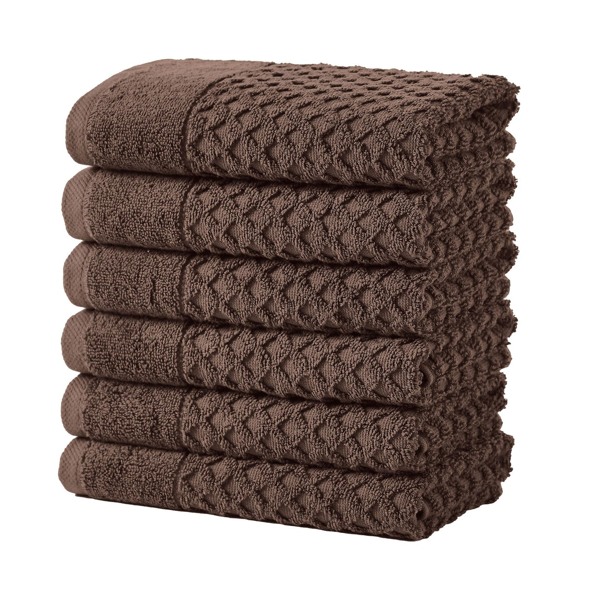 Great Bay Home Bath Towels - 100% Cotton 6 Piece Towel Set - Diamond Waffle Weave - Absorbent, Durable, Quick-Dry Towels for Bathroom (Marigold)