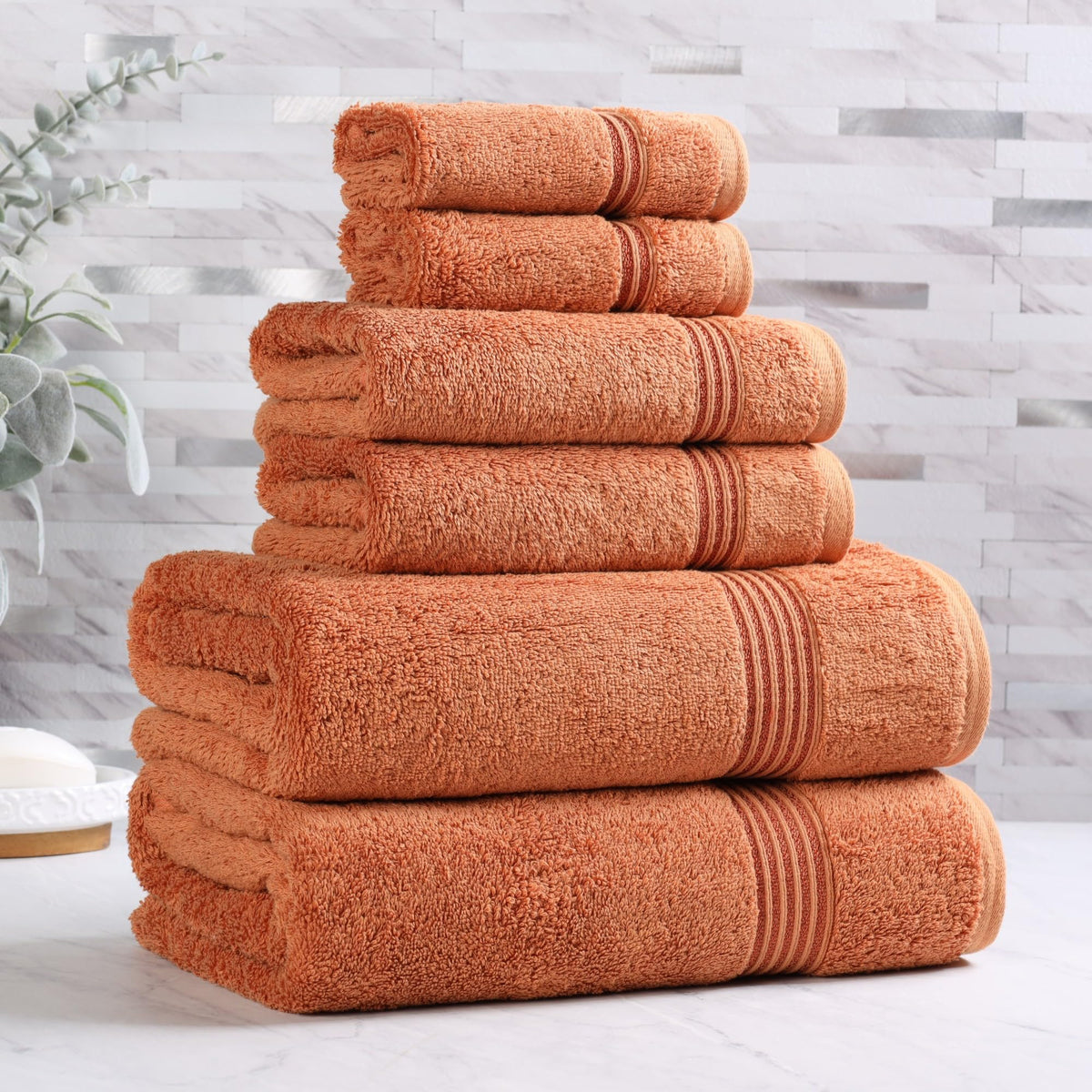 Superior Egyptian Cotton 6-Piece Towel Set, Bathroom Essentials, Towels For Bathroom, Apartment, Airbnb, Guest Bath, Face, Hand, Bath Towels, Washcloths, Absorbent, Fast Drying, Sage