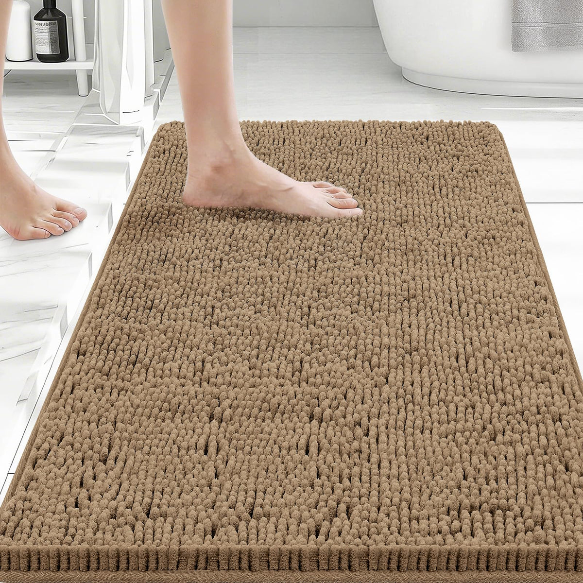 Bcoimo Small Bath Rug Mat,24x17 Extra Soft Chenille Lavender Bathroom Mats
