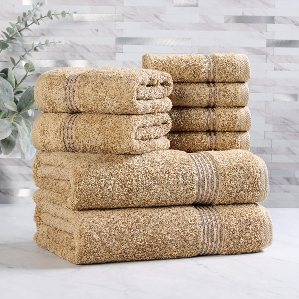 Superior Egyptian Cotton 6-Piece Towel Set, Bathroom Essentials, Towels For Bathroom, Apartment, Airbnb, Guest Bath, Face, Hand, Bath Towels, Washcloths, Absorbent, Fast Drying, Sage