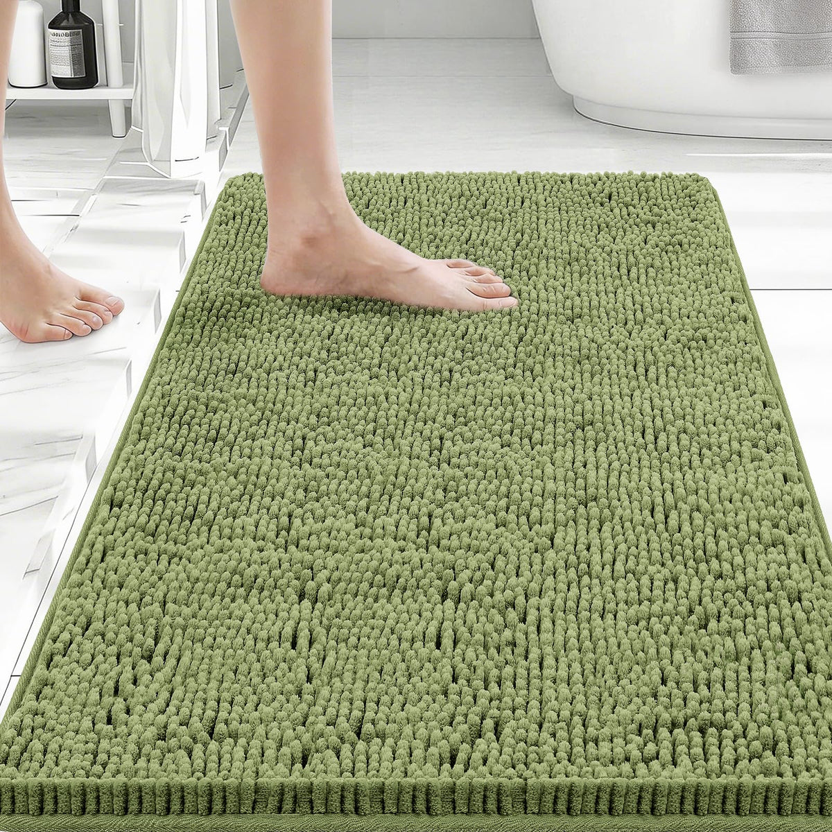 Bcoimo Small Bath Rug Mat,24x17 Extra Soft Chenille Lavender Bathroom Mats