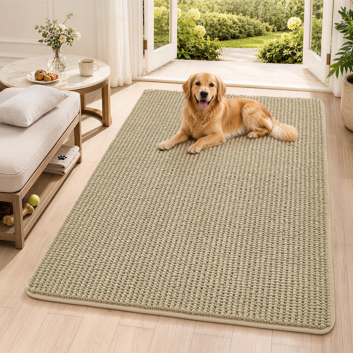 Ophanie Grey Bathroom Rugs 30x20, Soft Chenille Bath Mat, Non Slip Absorbent Quick Dry Light Gray Mats, Machine Washable Thick Small Area Rug Sets,Grip Bathmat for Shower,Toilet,Sink and Indoor Floor
