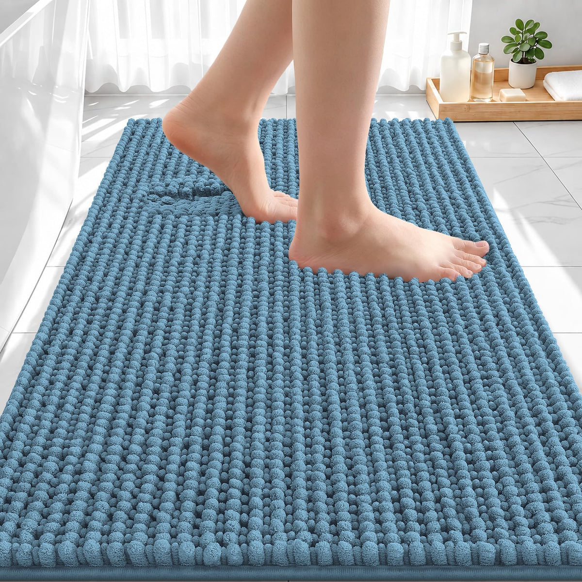 Smiry Thick Bathroom Rugs 30x20, Extra Soft Absorbent Chenille Bath Mat
