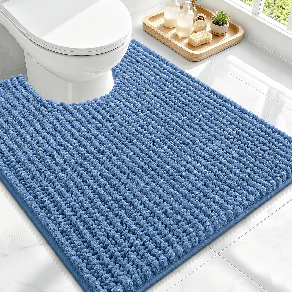 Smiry Thick Bathroom Rugs 30x20, Extra Soft Absorbent Chenille Bath Mat