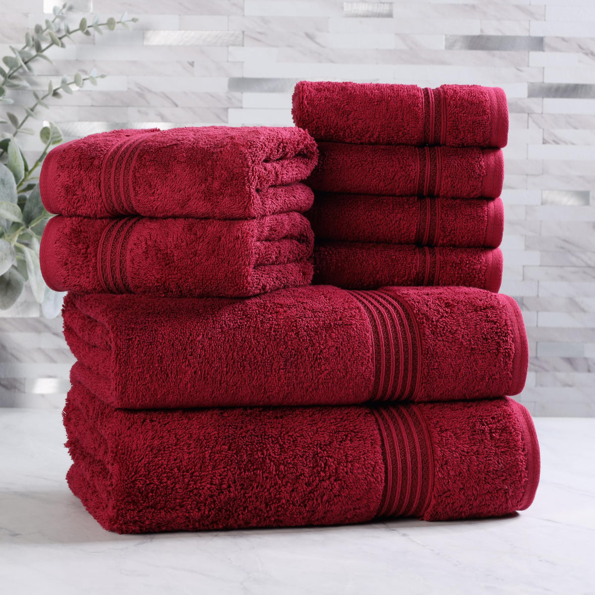 Superior Egyptian Cotton 6-Piece Towel Set, Bathroom Essentials, Towels For Bathroom, Apartment, Airbnb, Guest Bath, Face, Hand, Bath Towels, Washcloths, Absorbent, Fast Drying, Sage