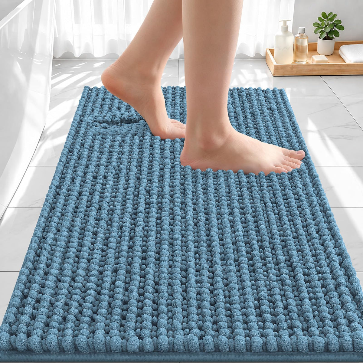 Smiry Thick Bathroom Rugs 30x20, Extra Soft Absorbent Chenille Bath Mat