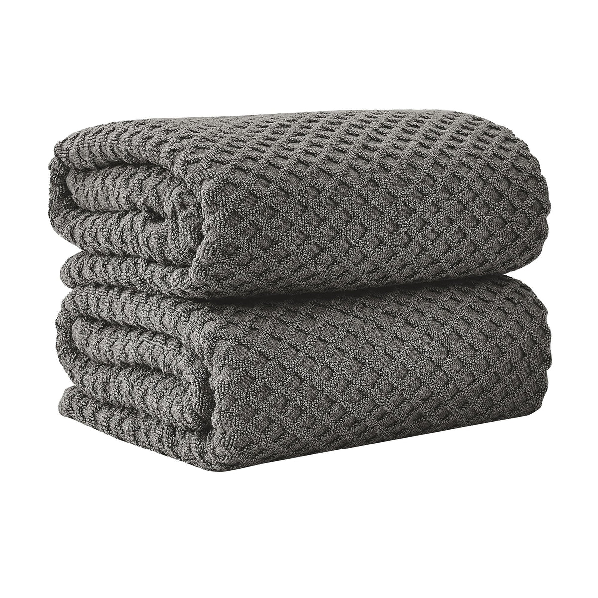 Great Bay Home Bath Towels - 100% Cotton 6 Piece Towel Set - Diamond Waffle Weave - Absorbent, Durable, Quick-Dry Towels for Bathroom (Marigold)
